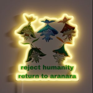 Reject Humanity Return To Aranara RGB Neon Sign Reject Humanity Return To Aranara RGB Neon Sign