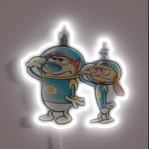 Ren And Stimpy Space Buddies RGB Neon Sign