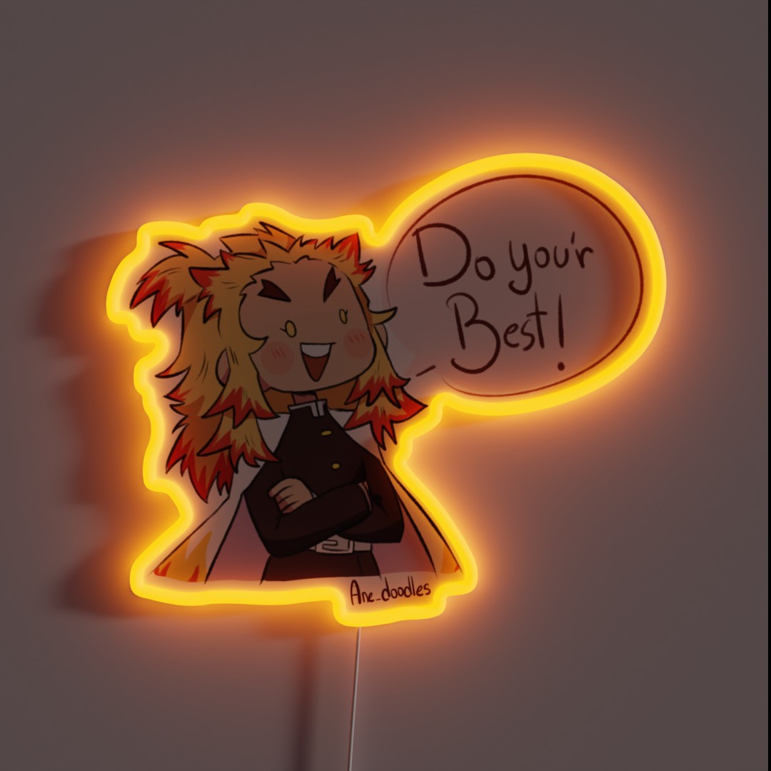 Rengoku DO YOUR BEST Kimestu No Yaiba RGB Neon Sign Rengoku DO YOUR BEST Kimestu No Yaiba RGB Neon Sign
