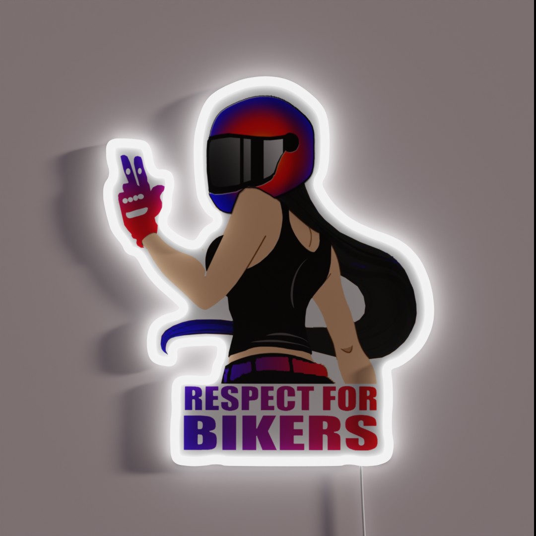 Respect For Female Bikers RGB Neon Sign Respect For Female Bikers RGB Neon Sign