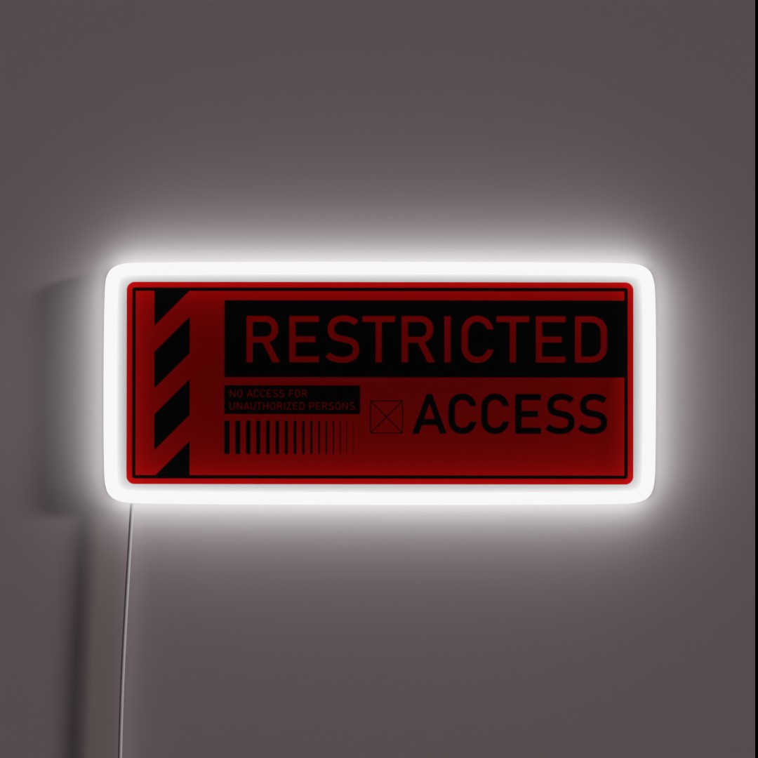 Restricted Access Unauthorized Persons Red 2 RGB Neon Sign Restricted Access Unauthorized Persons Red 2 RGB Neon Sign