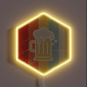 Retro 70s Homebrew Craft Beer Icon RGB Neon Sign