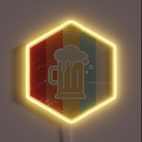 Retro 70s Homebrew Craft Beer Icon RGB Neon Sign