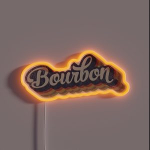 Retro Bourbon Logo Art RGB Neon Sign