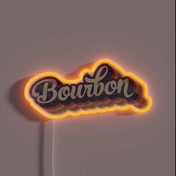 Retro Bourbon Logo Art RGB Neon Sign