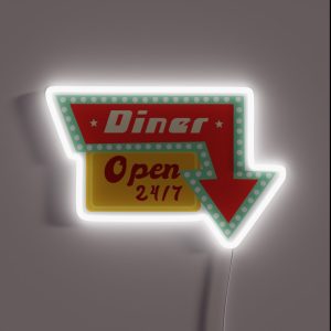 Retro Diner Sign Vintage Diner RGB Neon Sign