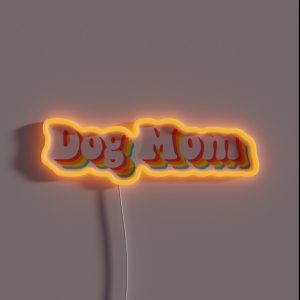 Retro Dog Mom RGB Neon Sign