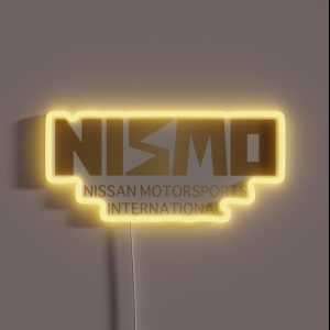 Retro Gold And Black Nismo Nissan Motorsport Logo RGB Neon Sign