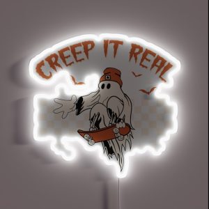 Retro Halloween Creep It Real Graphic RGB Neon Sign