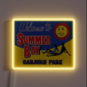 Retro Home And Away Summer Bay Caravan Park Classic RGB Neon Sign