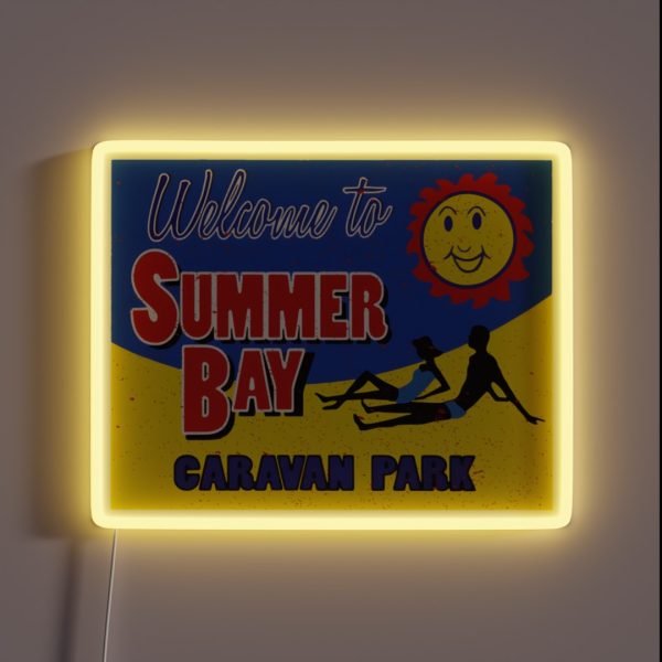 Retro Home And Away Summer Bay Caravan Park RGB Neon Sign
