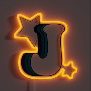 Retro J Blue RGB Neon Sign Retro J Blue RGB Neon Sign