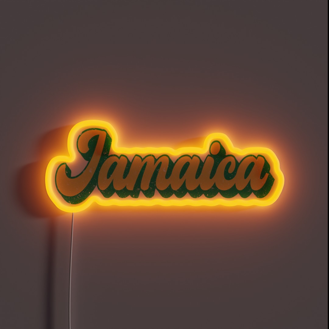 Retro Jamaica Caribbean Island Lover RGB Neon Sign Retro Jamaica Caribbean Island Lover RGB Neon Sign