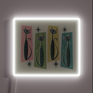 Retro Patchwork Tabbies Studioxtine RGB Neon Sign
