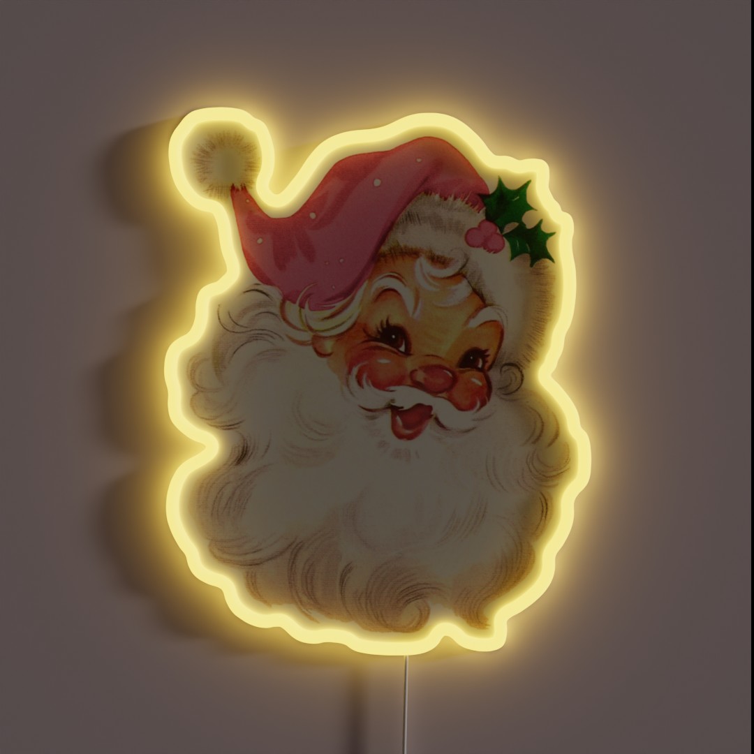 Retro Santa Claus Pink RGB Neon Sign Retro Santa Claus Pink RGB Neon Sign