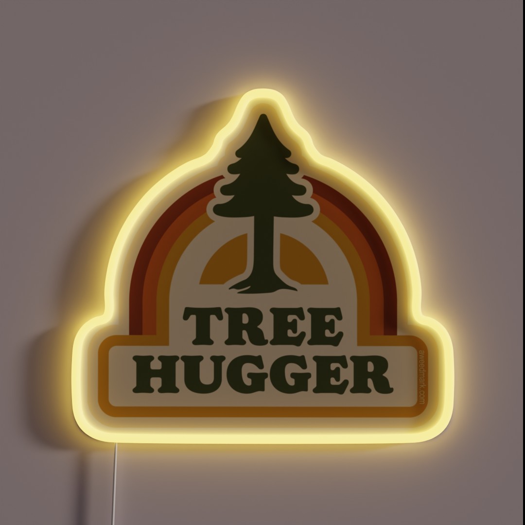 Retro Tree Hugger RGB Neon Sign Retro Tree Hugger RGB Neon Sign