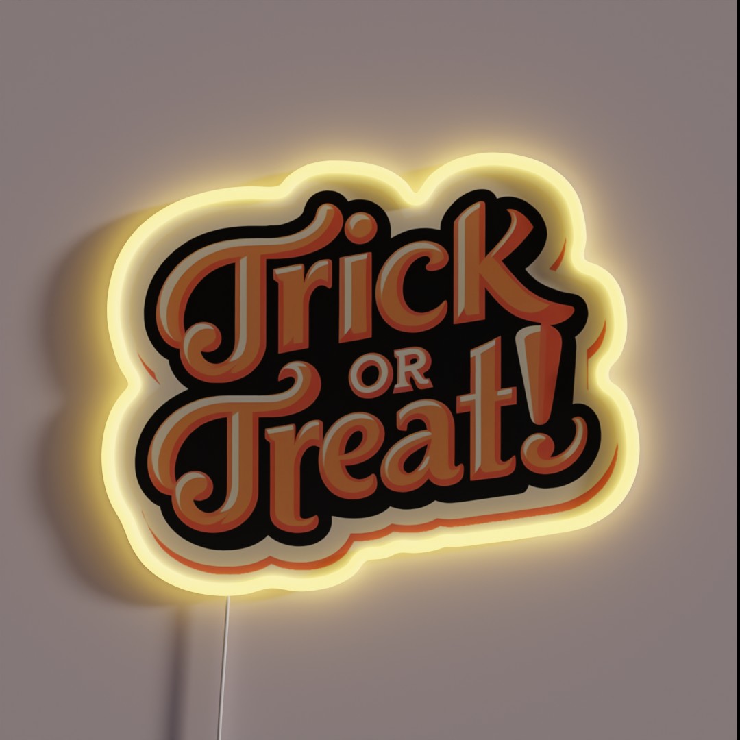 Retro Trick Or Treat RGB Neon Sign Retro Trick Or Treat RGB Neon Sign