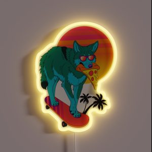 Retrowave Coyote RGB Neon Sign