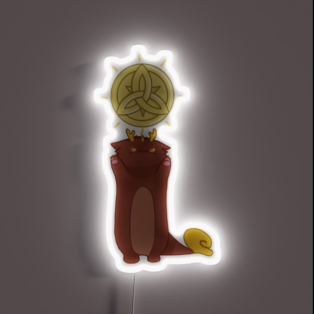 Rex Lapis And His Mora RGB Neon Sign Rex Lapis And His Mora RGB Neon Sign