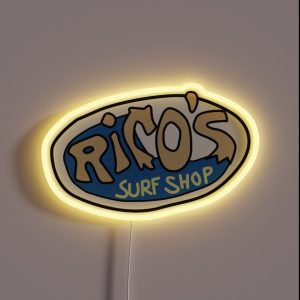 Rico S Surf Shop Logo RGB Neon Sign