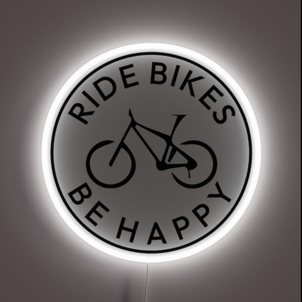Ride Bikes Be Happy Mountain Bike Biker RGB Neon Sign
