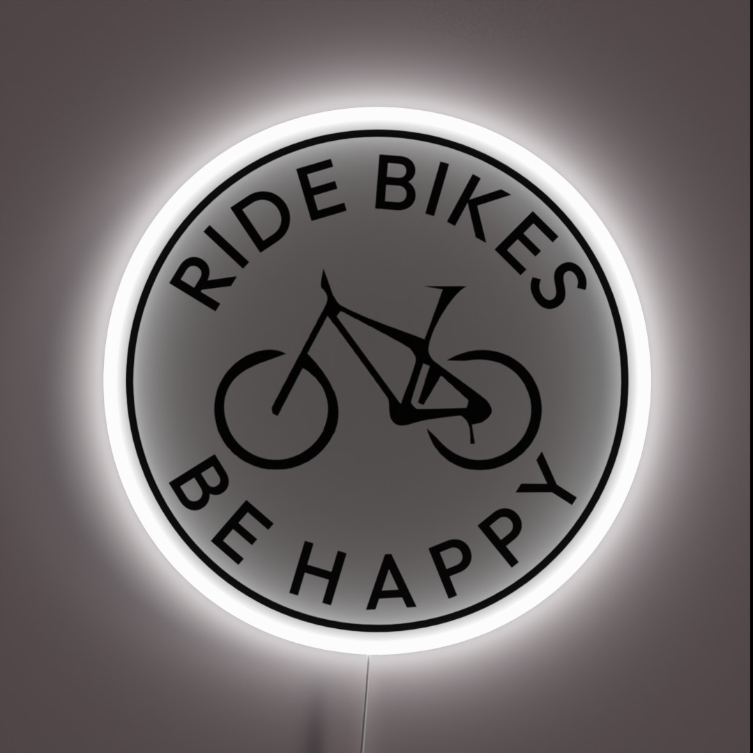Ride Bikes Be Happy Mountain Bike Biker RGB Neon Sign Ride Bikes Be Happy Mountain Bike Biker RGB Neon Sign
