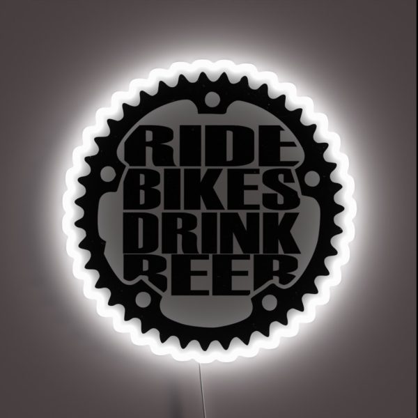 Ride Bikes Drink Beer RGB Neon Sign