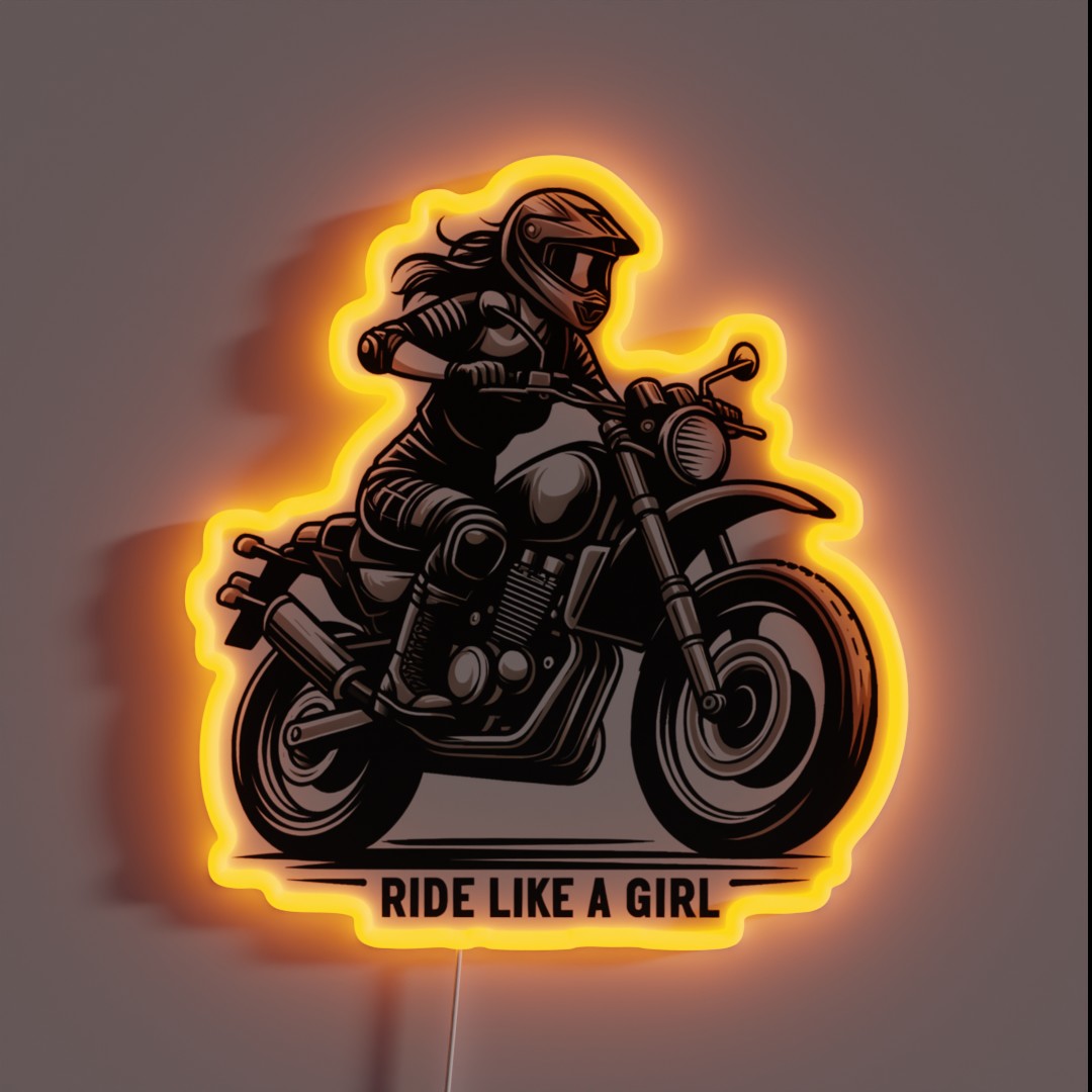 Ride Like A Girl Black And White Vintage RGB Neon Sign Ride Like A Girl Black And White Vintage RGB Neon Sign