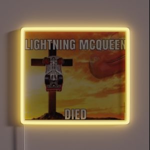 RIP Lightning Mcqueen RGB Neon Sign RIP Lightning Mcqueen RGB Neon Sign
