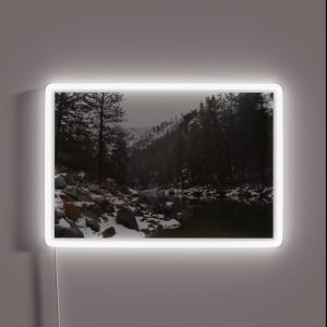River In A Snowy Mountain RGB Neon Sign