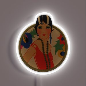 Roaring 20 S Flapper In A Red Dress RGB Neon Sign