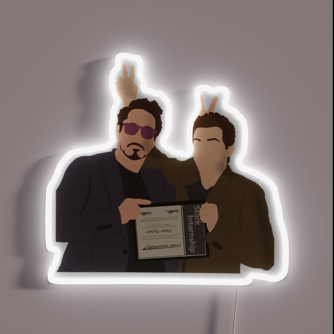 Robert Downey Jr And Tom Holland RGB Neon Sign Robert Downey Jr And Tom Holland RGB Neon Sign