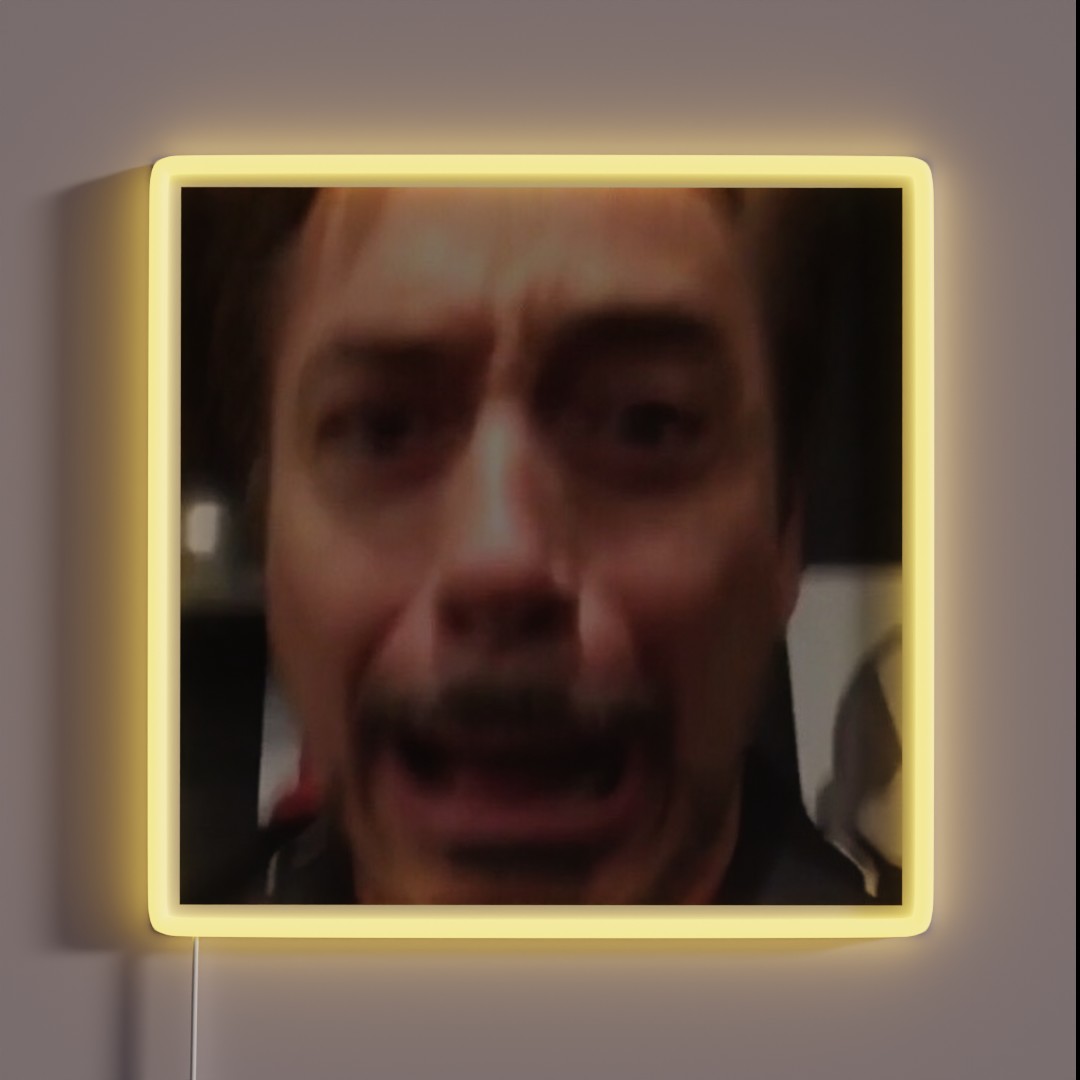 Robert Downey Jr Reaction Pic RGB Neon Sign Robert Downey Jr Reaction Pic RGB Neon Sign