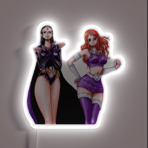 Robin And Nami As Raven And Starfire Cosplay One Piece X Teen Titans RGB Neon Sign