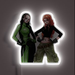 Robin And Nami As Shego And Kim Possible One Piece X Kim Possible Cosplay RGB Neon Sign Robin And Nami As Shego And Kim Possible One Piece X Kim Possible Cosplay RGB Neon Sign
