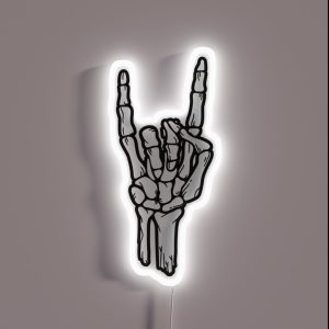 Rock And Roll Skeleton Hand RGB Neon Sign