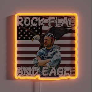 Rock Flag And Eagle RGB Neon Sign
