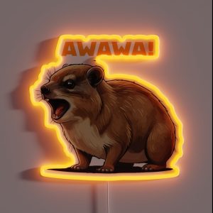 Rock Hyrax Lover Awawa Funny Groundhog Dassi RGB Neon Sign