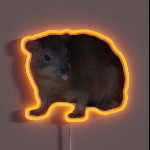 Rock Hyrax Sticking Out Tongue RGB Neon Sign Rock Hyrax Sticking Out Tongue RGB Neon Sign