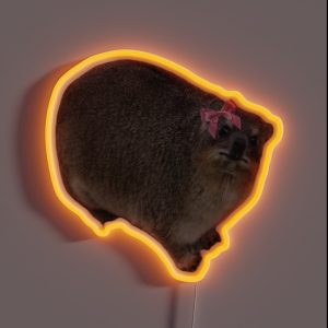 Rock Hyrax Wearing Bow RGB Neon Sign