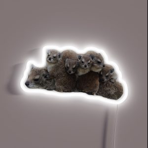 Rock Hyrax With Babies RGB Neon Sign Rock Hyrax With Babies RGB Neon Sign