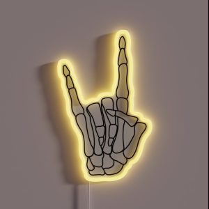 Rock N Roll Skeleton Hand RGB Neon Sign