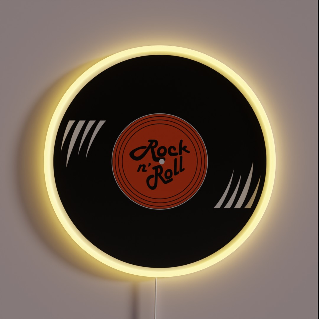 Rock N Roll Vinyl RGB Neon Sign Rock N Roll Vinyl RGB Neon Sign