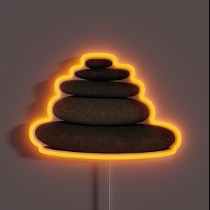 Rock Stack Cairn Transparent Background RGB Neon Sign