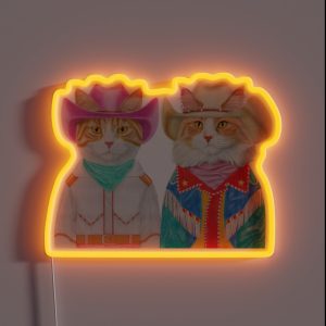 Rodeo Cats Ginger Cats RGB Neon Sign