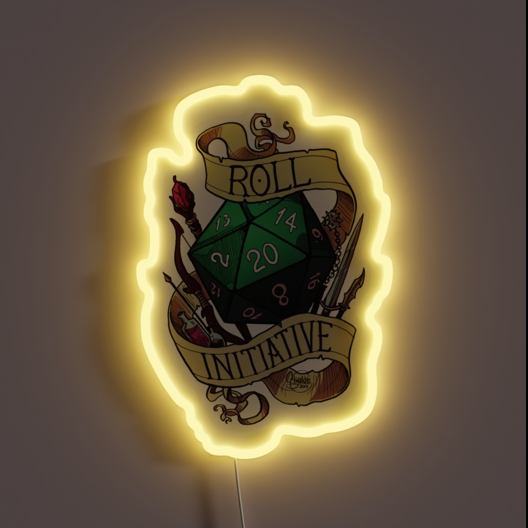 Roll Initiative RGB Neon Sign Roll Initiative RGB Neon Sign