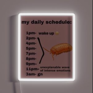 Roly Poly Daily Schedule Isopod RGB Neon Sign Roly Poly Daily Schedule Isopod RGB Neon Sign