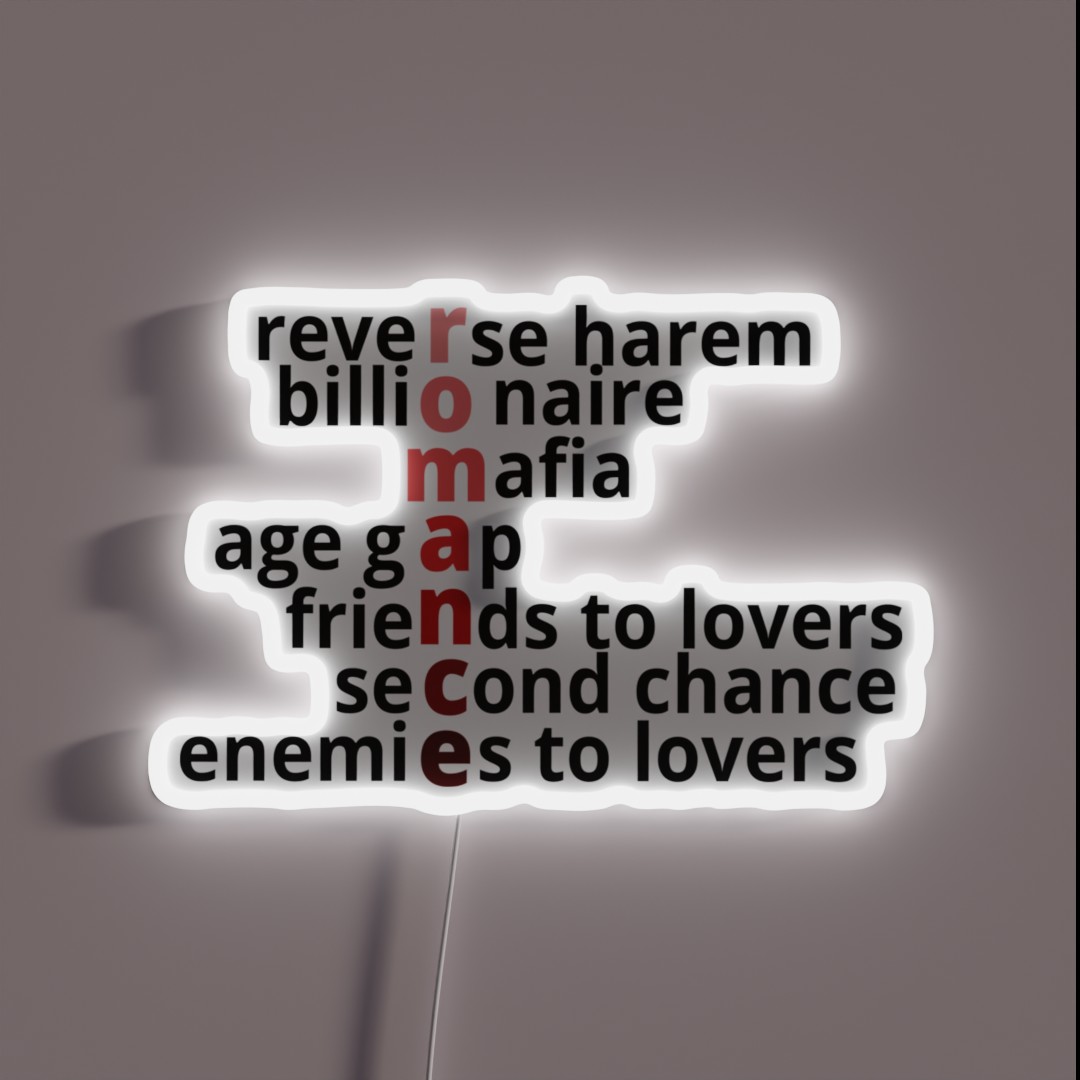 Romance Tropes Topsntangles RGB Neon Sign Romance Tropes Topsntangles RGB Neon Sign