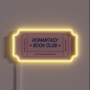 Romantasy Book Club Ticket Pink And Blue RGB Neon Sign Romantasy Book Club Ticket Pink And Blue RGB Neon Sign