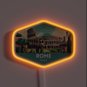 Rome Italy Travel Art RGB Neon Sign